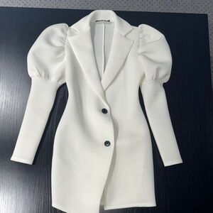 PrettyLittleThing White Blazer Dress